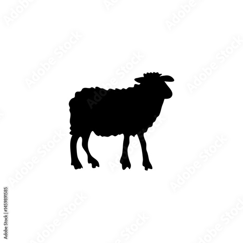 Sheep silhouette icon vector