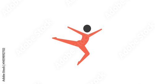 Abstract dancer in motion expressing joy against a white background  