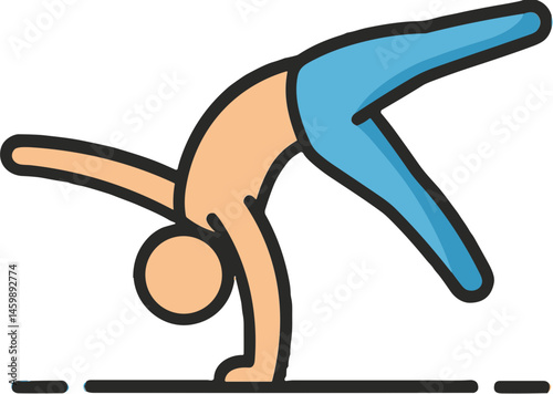 Person performing a handstand in a dynamic yoga pose  
