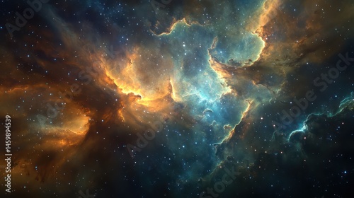 A stellar nursery bathed in soft glowing light