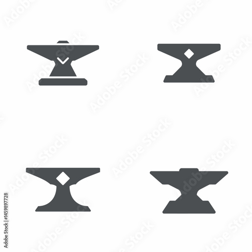 Anvil icon sheet, vector icons, simple shapes
