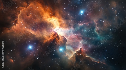 A supermassive celestial light burst illuminating vast cosmic dust clouds