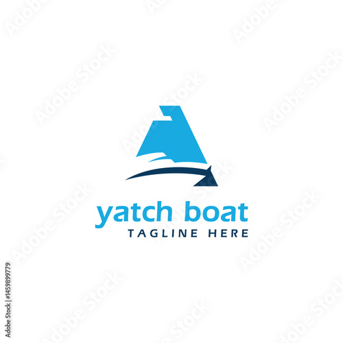 Sail Boat yacht letter a ship logo design modern minimal creative art
