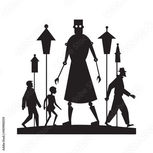 Puppet Parade Night With Glowing Strings