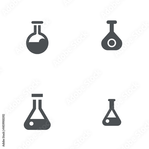 Flask icon sheet, vector icons, simple shapes
