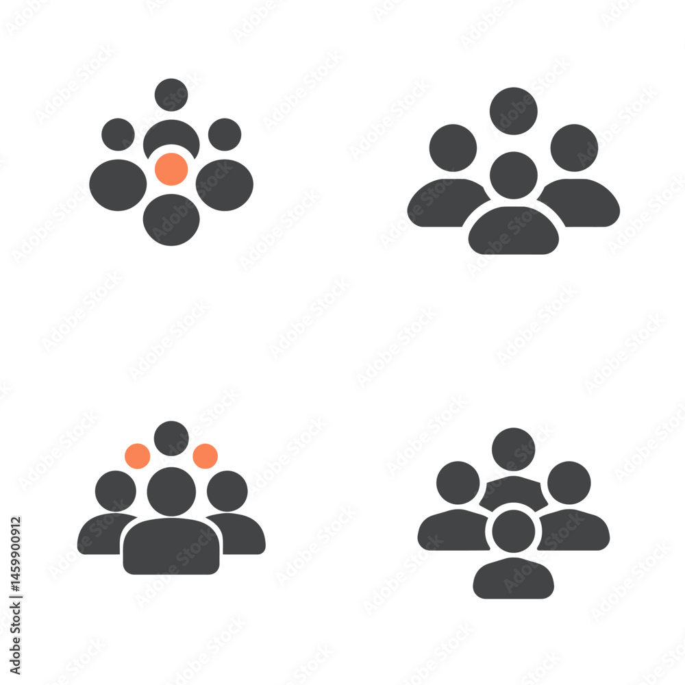 Group icon sheet, vector icons, simple shapes Group icon sheet, vector icons, simple shapes