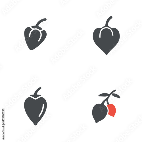 Habanero icon sheet, vector icons, simple shapes