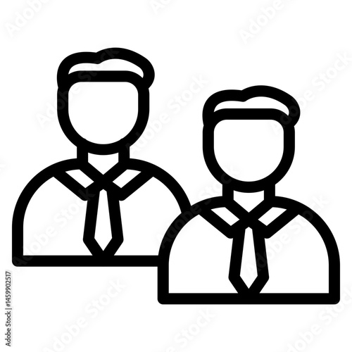 Coworker Vector Line Icon Design