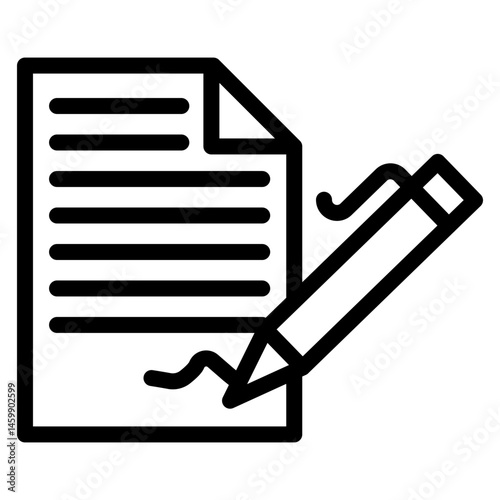 Contract Vector Line Icon Design