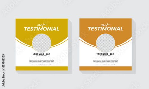 Client testimonials or customer feedback social media post web banner template