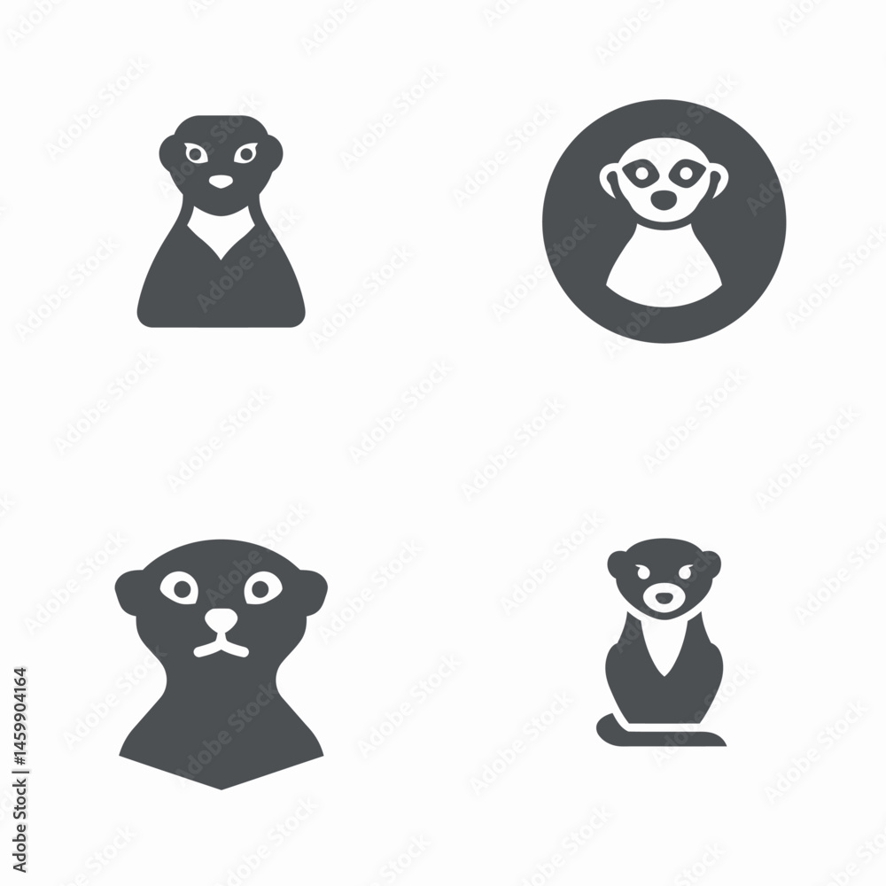 Meerkat icon sheet, vector icons, simple shapes
Meerkat icon sheet, vector icons, simple shapes