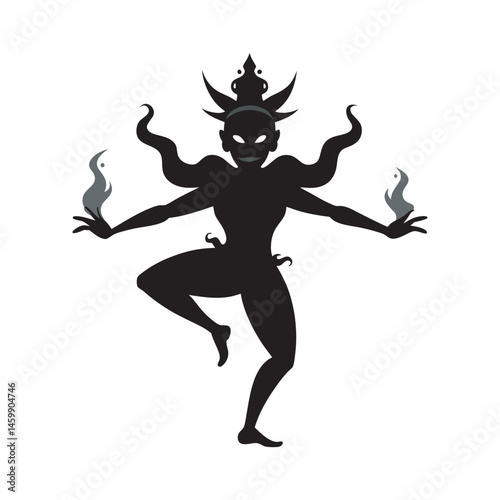 Golden Mask Ritual Silhouette Cultural Dance