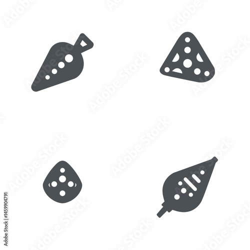 Ocarina icon sheet, vector icons, simple shapes