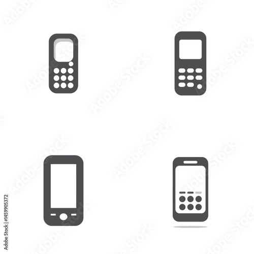 Phone icon sheet, vector icons, simple shapes