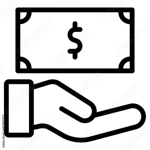 Income Vector Line Icon Design