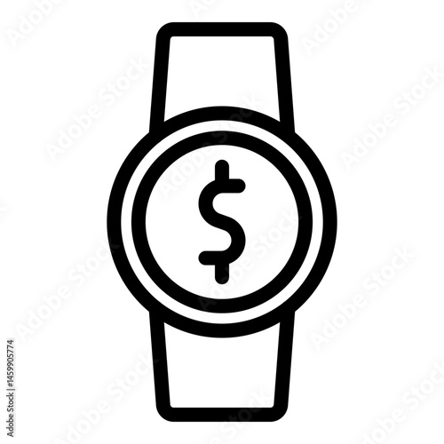 Wristwatch Vector Line Icon Design