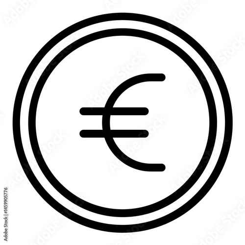 Euro Sign Vector Line Icon Design