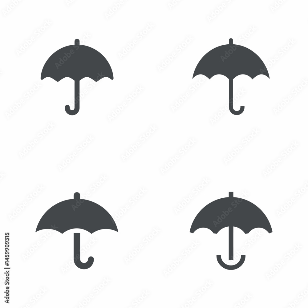 Umbrella icon sheet, vector icons, simple shapes Umbrella icon sheet, vector icons, simple shapes
