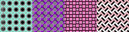 Seamless geometric threetone pattern set