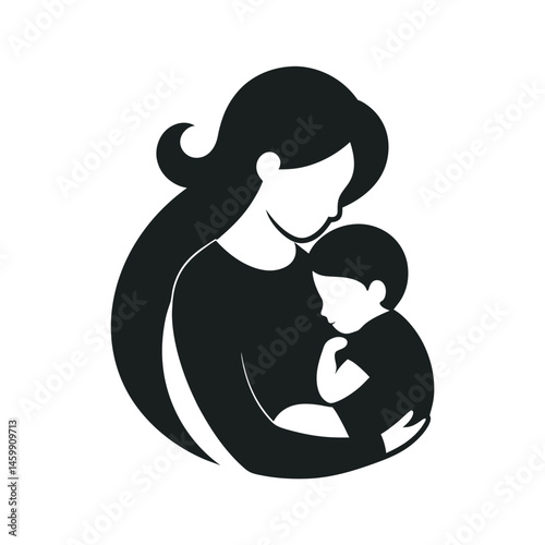 Mom And Baby Hug Silhouette