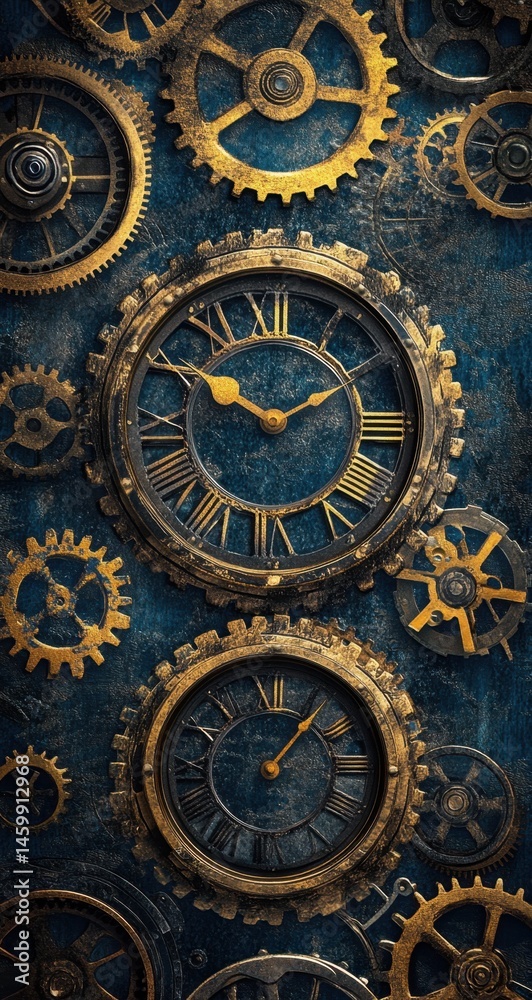 Obraz premium Antique clock gears and mechanism