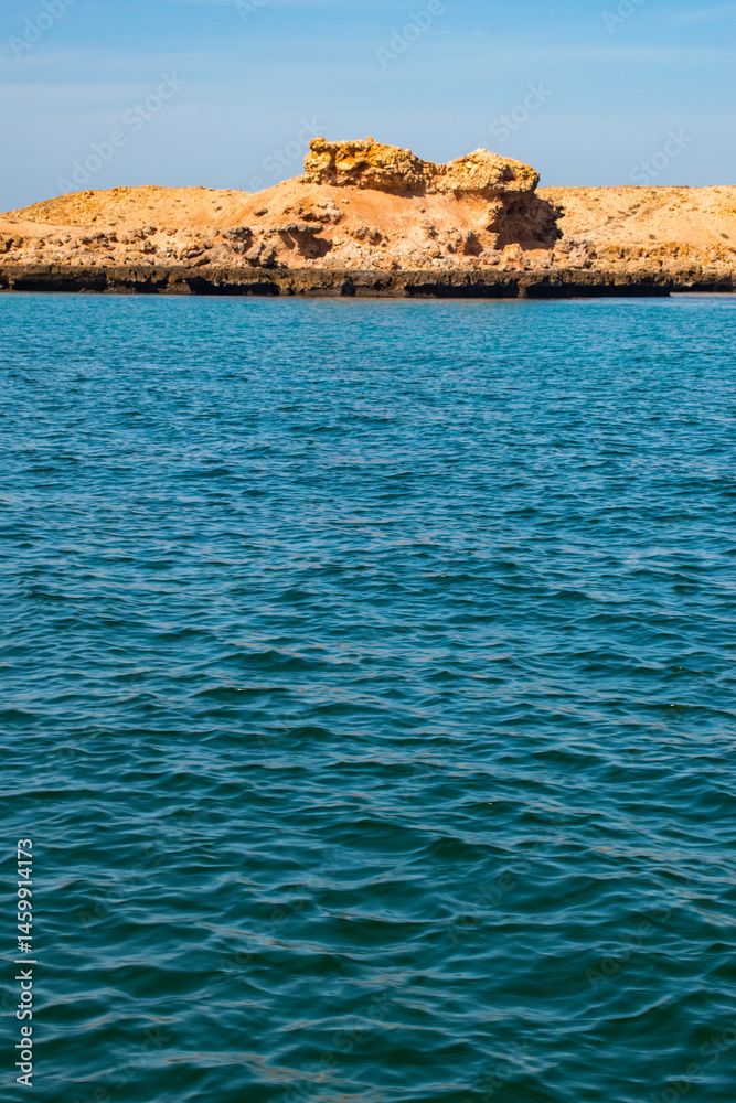 Oman, Middle East, 03-10-2025: the crystal clear waters of Daymaniyat Islands (Ad Dimaniyat), a pristine nature reserve and protected area in the Gulf of Oman, home of sea turtles and migratory birds