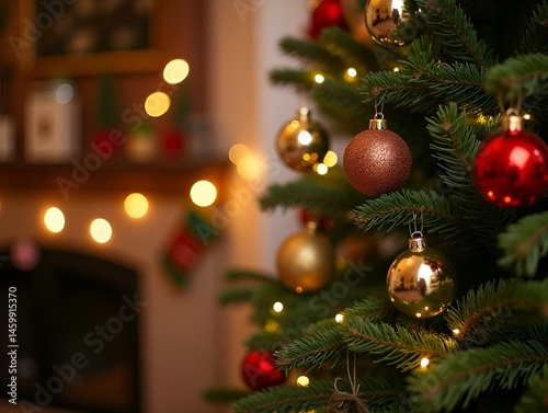 christmas tree and decorations
