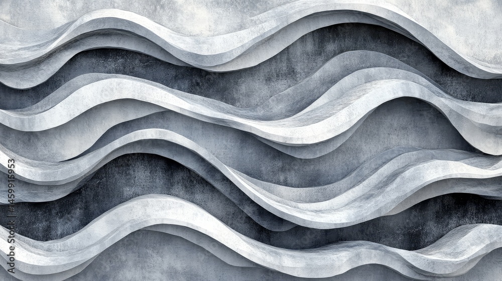 Abstract wavy design in light gray and dark gray tones. Abstract wavy design in light gray and dark gray tones.
