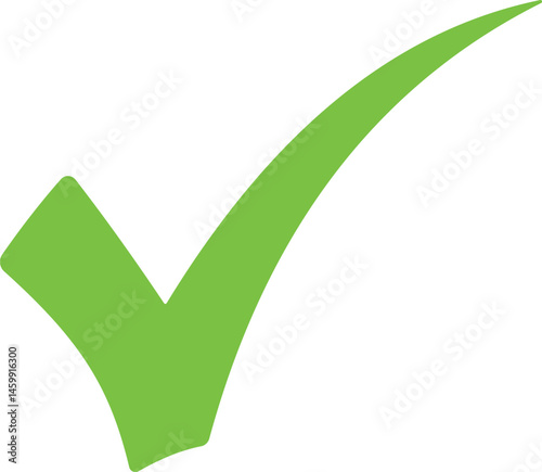 Green check mark icon, approval and confirmation, checkmark








