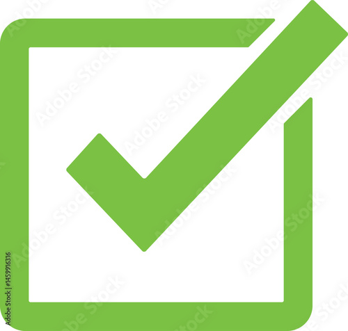 Green check mark icon, approval and confirmation, checkmark








