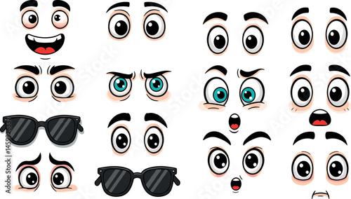 Retro leg, hand and face. Comic groovy hands in gloves, vintage legs and foot in shoes and funny emotion. Different poses arm and feet. Body parts mascot.