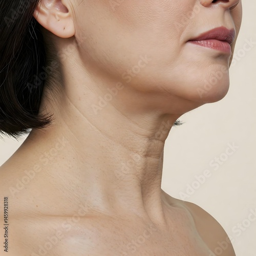Sagging facial contours on an aged face