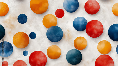 Colorful abstract circles on textured background