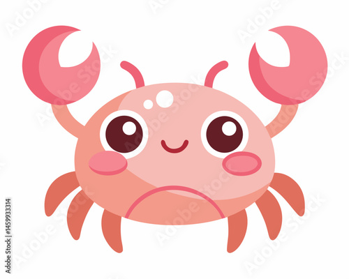 Adorable Cartoon Crab Illustration for Kids.