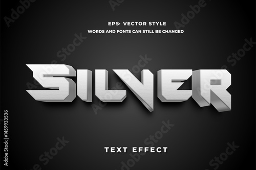 silver text effect styke