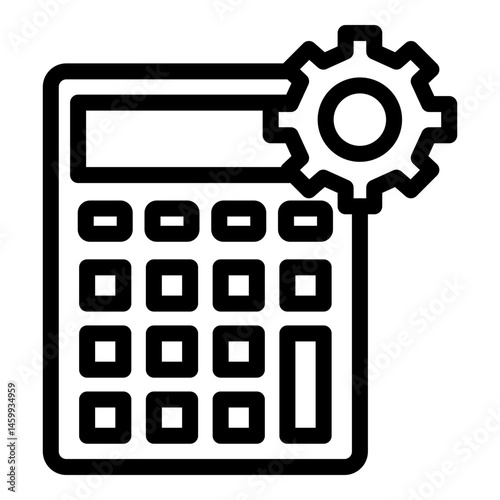 Calculator Vector Line Icon Design