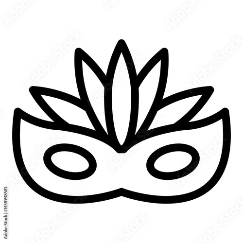 Brazilian Carnival Costume Vector Line Icon Design