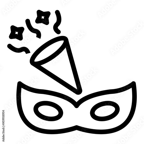 Brazilian Carnival Party Vector Line Icon Design
