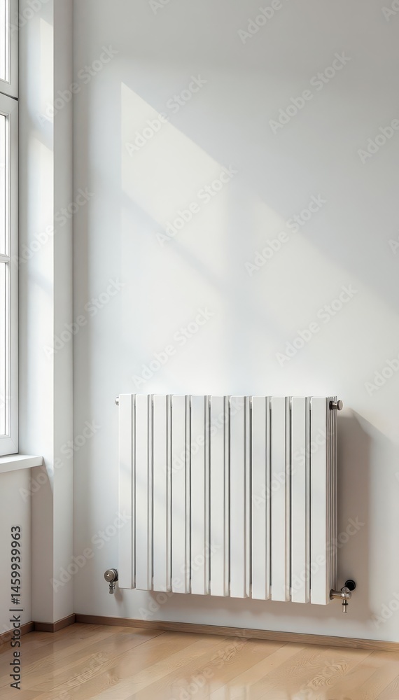 custom made wallpaper toronto digitalSleek white radiator, minimalist design, clean lines, modern heating , comfort, sleek
