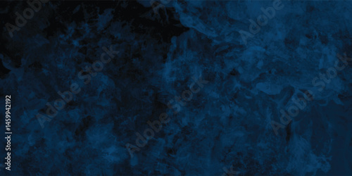 Textured Blue Painting with Artistic Brush Motion and Distressed Finish


