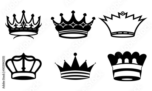 Royal Crown Silhouette Vector Set