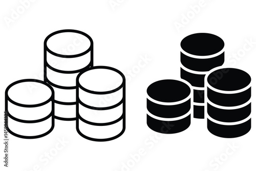 money coins on white  Background. coin icon, money icon    collection. 