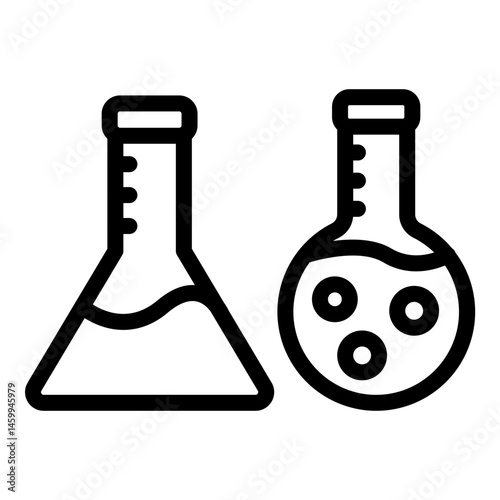 Flasks Vector Line Icon Design