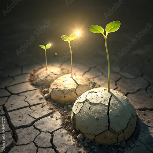 plant growing in the earth