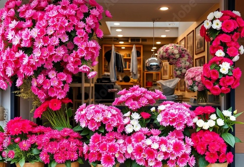 Wallpaper Mural Vibrant storefront display of pink and white flowers, bouquet, business Torontodigital.ca