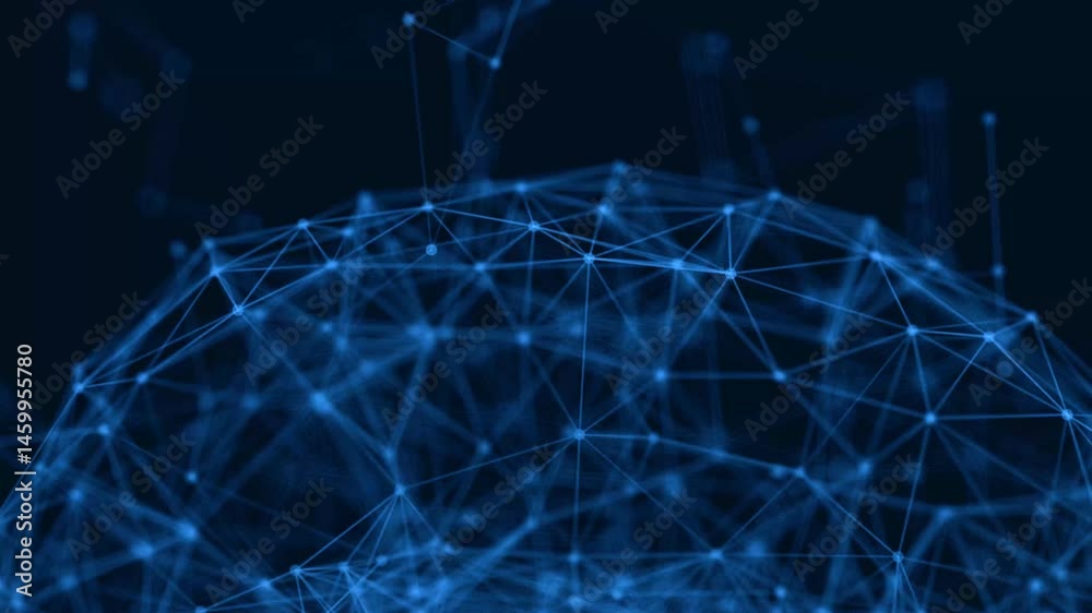 artificial intelligence representation of shape brain neural network 4K animation