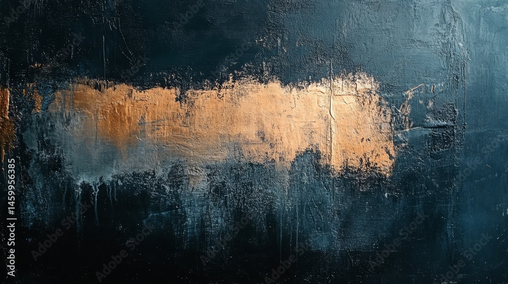 Naklejka premium Textural backdrop of dark tones and golden accents.