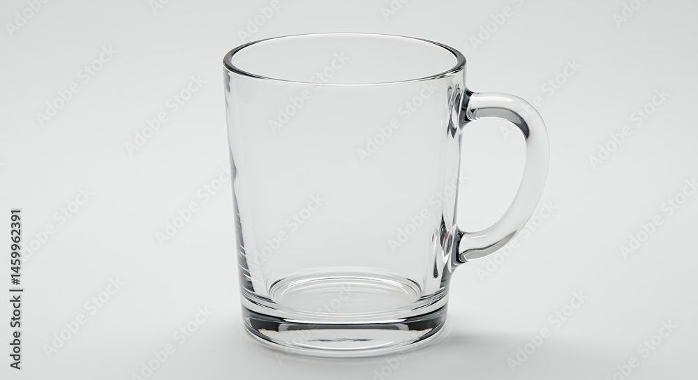 Clear glass mug with handle Clear glass mug with handle