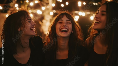 A group of friends laughing together under twinkling fairy lights --ar 16:9 --v 6.1 Job ID: 55bf2fbc-f361-4fdf-bbe3-19a6d83279b9