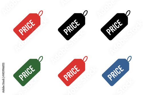 Price tag vector set retail sale discount promotion